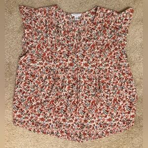 3/$15 Carolina Belle Women’s Pink and Red  Flowy Floral Blouse - Size 1X